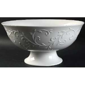  Lenox China Opal Innocence Carved Footed Bowl, Fine China 