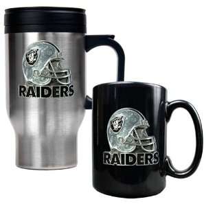  Oakland Raiders NFL Travel Mug & Ceramic Mug Set   Helmet 
