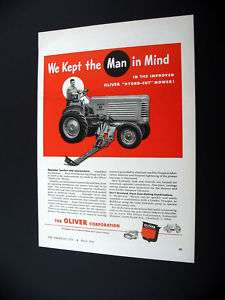 Oliver 66 Tractor & Hydro Cut Mower 1952 print Ad  