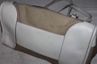 New Isaac Mizrahi Satchel Handbag Purse Leather Trim Tote Seasonless $ 