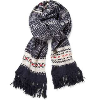    Scarves  Wool scarves  Snowflake Patterned Wool Scarf