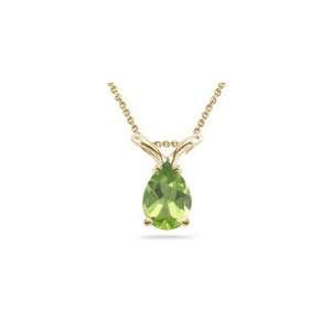  3/4 (0.71 0.80) Cts Peridot Solitaire Pendant in 18K 