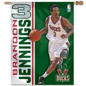  Brandon Jennings Milwaukee Bucks Vertical Flag 27x37 