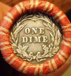 Wheat Cent Roll w/ AU/UNC Civil War Token & Barber Dime ends (t57 