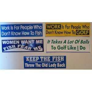  BUMPER STICKER IT TAKES A LOT OF BALLS TO GOLF LIKE I DO 