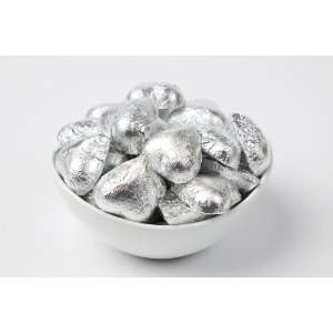 Silver Foiled Milk Chocolate Hearts (5 Pound Bag)