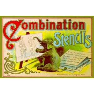  Combination Stencils 12x18 Giclee on canvas