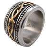 Size 12 Mens Silver Gold Celtic Stainless Steel Band Ring  