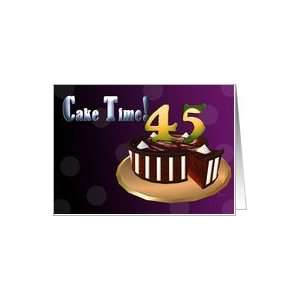  Happy 45 Birthday Chocolate cake time and Candles polk a 