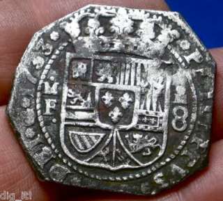 ROOSWIJK SHIPWRECK 1733 COLONIAL MEXICO 8 REALES KLIPPE  