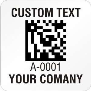  Custom 2D Barcode Label, 0.75 x 0.75 Cold Temp Paper 