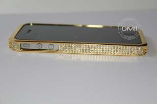 iPhone 4 / 4s Gold Bumper mit Strass NEU   Case   Tasche   Deluxe 