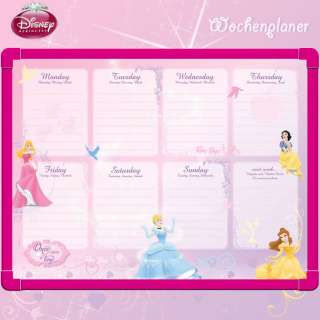 Princess Wochenplaner Kinder Magnettafel Schreibtafel Stundenplaner 