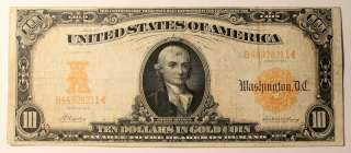 1907 $10 Dollar Gold Certificate Large Size Note F 1169a Nice 