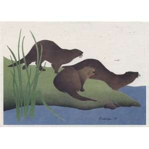  River Otters, Note Card, 6.25x4.5