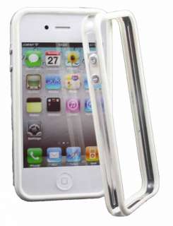 Bumper Case für Apple iPhone 4 4S in weiss transparent Schutzrahmen 