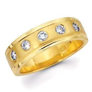  Yellow Gold Round cut Diamond Womens Couple Wedding Ring Band (0.32 