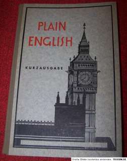 PLAIN ENGLISH ~ Kurzausgabe ~ 1954  