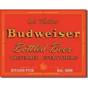  Personalized Budweiser Preferred Tin Sign 