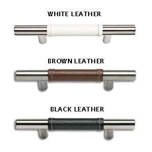   /White Leather Cabinet Hardware 3 C/C Zanzibar Leather Cabinet Pull