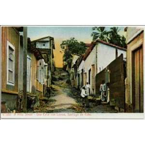 Reprint Una calle con lomas, Santiago de Cuba A hilly street 