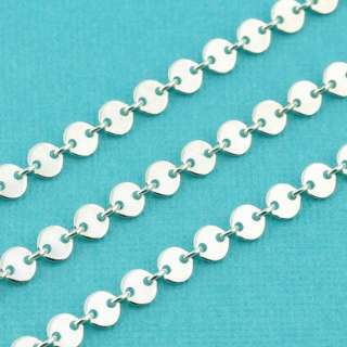 Sterling Silver Bulk Chain 4mm Disc Link By the Foot  
