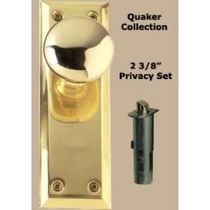  Traditional Knob & Quaker Plate, 2 3/8 Privacy Set