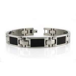  Titanium Bracelet w/ Black Carbon Fiber Inlay 8.5 