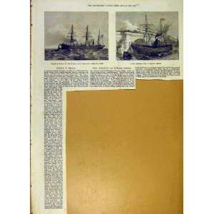    Whale Telegraph Cable Ship London Bridge Print 1873