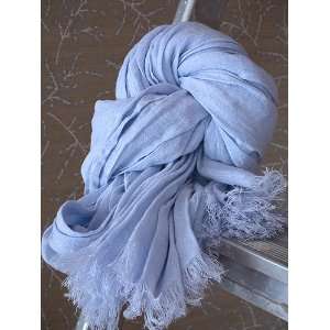  Lilac Linen Summer Scarf With Fringes Romeo