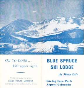 Blue Spruce Ski Lodge Aspen Colorado Guide 1950s  
