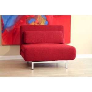  Baxton Studio Red Microfiber Convertible Sofa Furniture 