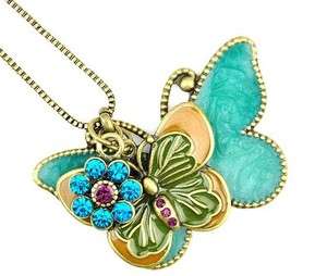   Fashion Jewelry Womens Retro Butterfly Pendant Long Necklace  