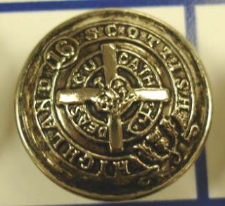 LOT OF 6 Royal Crown Scottish Highland Silver Metal Buttons 