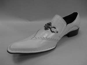 Mens Fiesso New White Pointed Toe Slipon Shoes FI 8100  