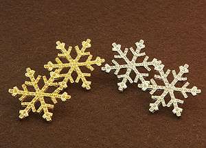 Pairs Of Snow Flake Gold & Platinum Plated Stud Earrings For 