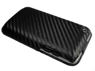 Black Carbon Fiber Style Flip Case for iPod Touch 4 4th  