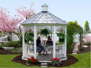   BUILT GAZEBO, UNIQUE METAL RAILINGS AND ACCENTS, CUPOLA ON ROOF  