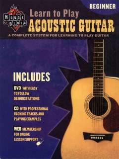 HOUSE OF BLUES LEARN TO PLAY ACOUSTIC GUITAR w DVD & CD  