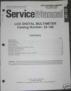 MICRONTA 22 186 SERVICE MANUAL  