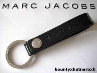 MARC JACOBS Black Patent Leather Keychain Key Chain Ring Loops  