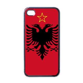 Albania Flag Black Case for iphone 4 Albanian  