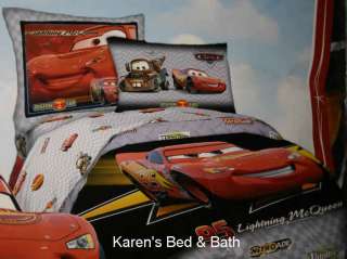 Disney Cars The Movie Lightning McQueen Full 4pc Gray Red Sheet Set 