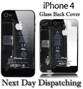 Glass Clear Back Rear Battery Cover Case for iPhone 4  
