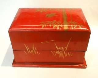 VANTINES CHINOISERIE BOX FOR PREFUME LACQUERED WOOD OLD  