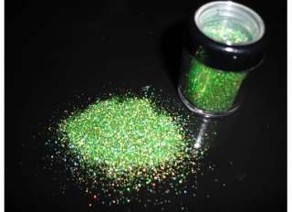 D00125 PREMIUM Grade Ultra Fine Glitter   Green Laser  