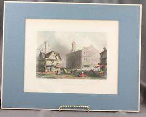 Bartlett Steel Engraving View Faneuil Hall Boston  