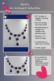 Jewelry Fine Sterling Necklace Gemstone Sapphire 18  