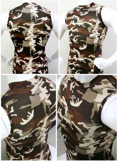 Mens Compression tights sleeveless military camo shirts  