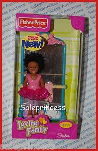 Fisher Price Loving Family People AFRICAN AMERICAN SISTER AA w/ BALLET 